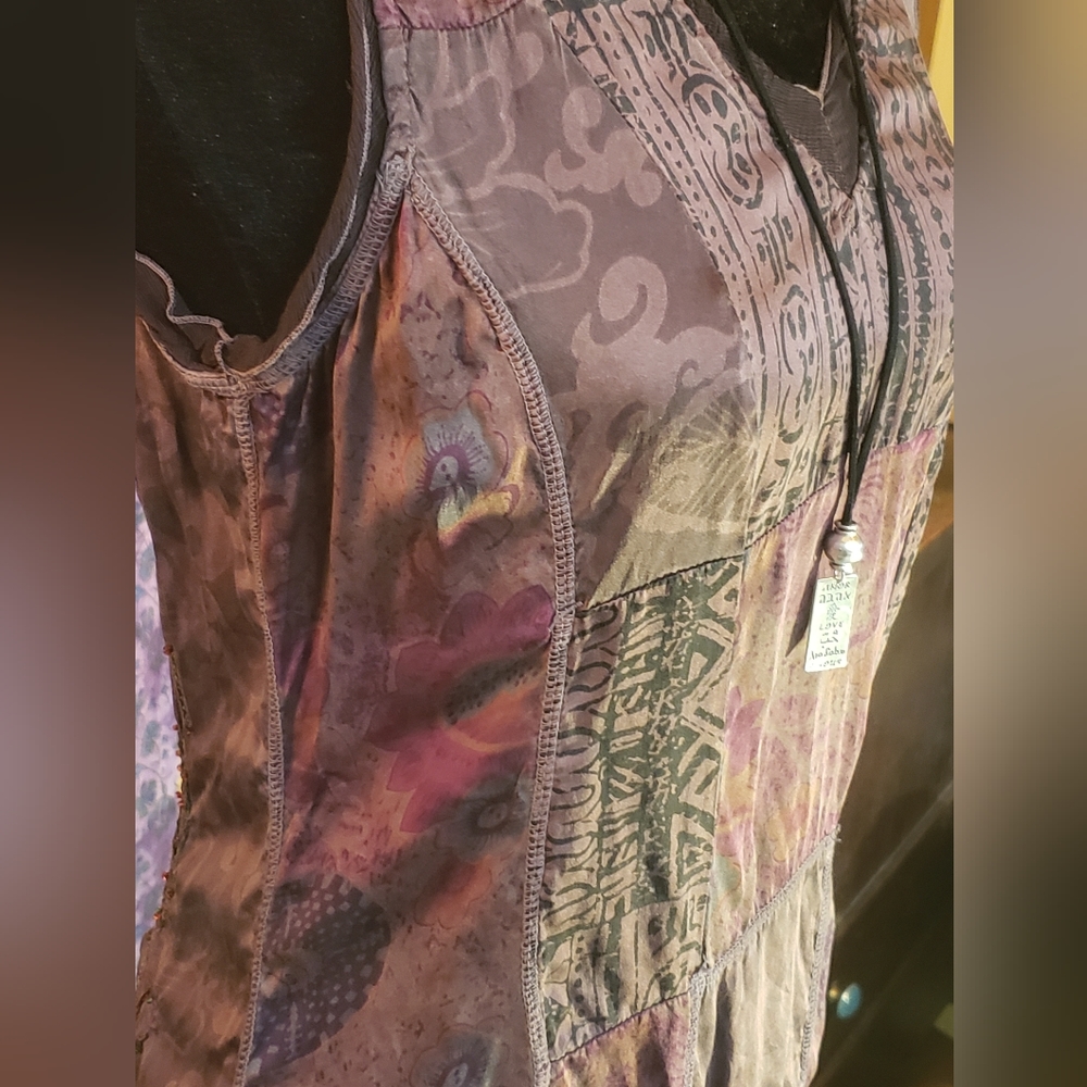 Guru 100% Silk Pattern Patchwork Gorgeous Dress. … - image 3